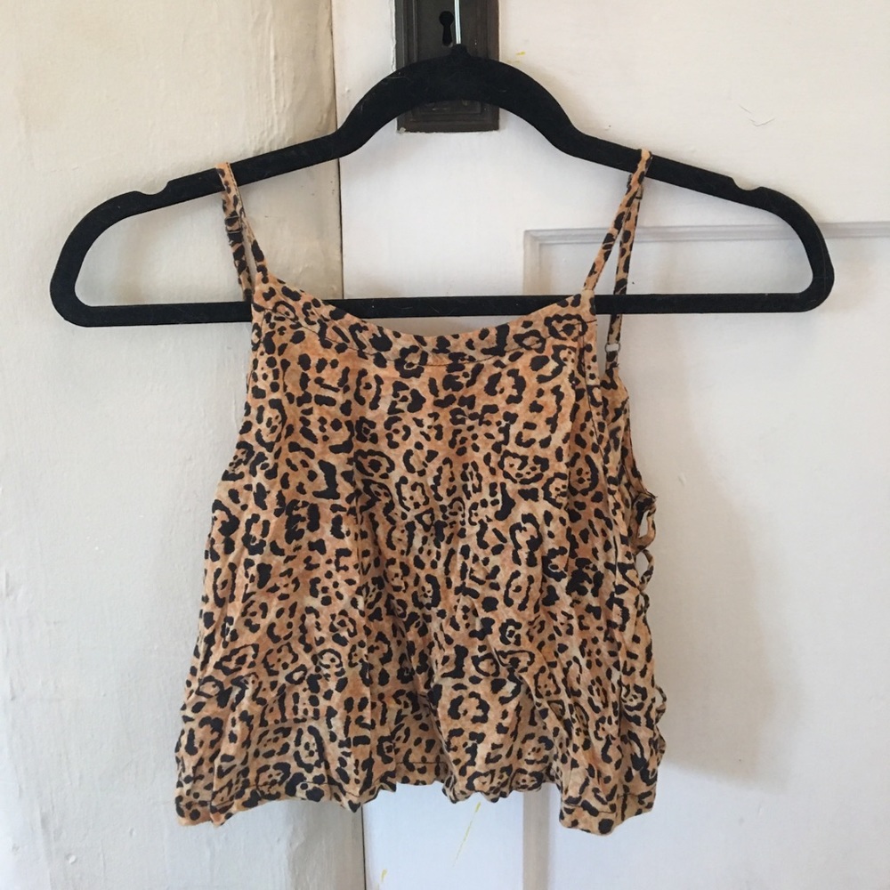 Leopard Silence + Noise crop top