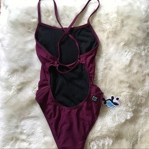 Jolyn Archer Fixed Back Onesie-Cabernet