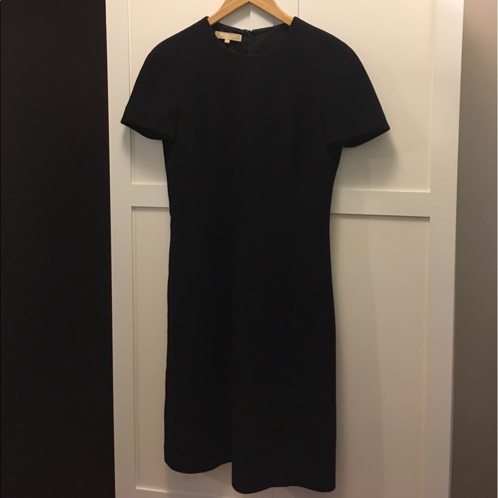 Michael Kors Black Wool Short Sleeve Dress