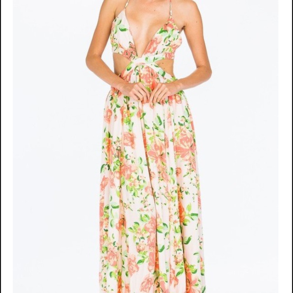 Floral peach maxi