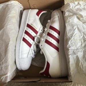 Maroon Adidas Shell toes