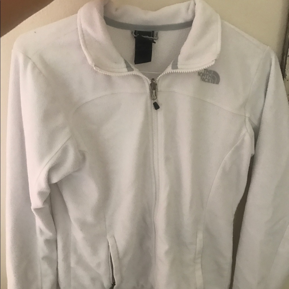 White Northface zip up Fleece