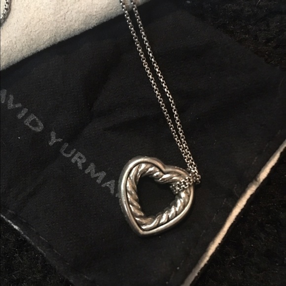 David Yurman cable heart silver pendent necklace - Picture 1 of 4