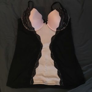 Torrid Pink and Black Lace Chemise size 3