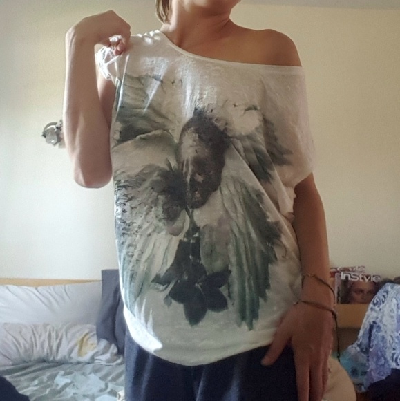 The Kooples Tops - The Kooples White with Skull Print Design Shirt