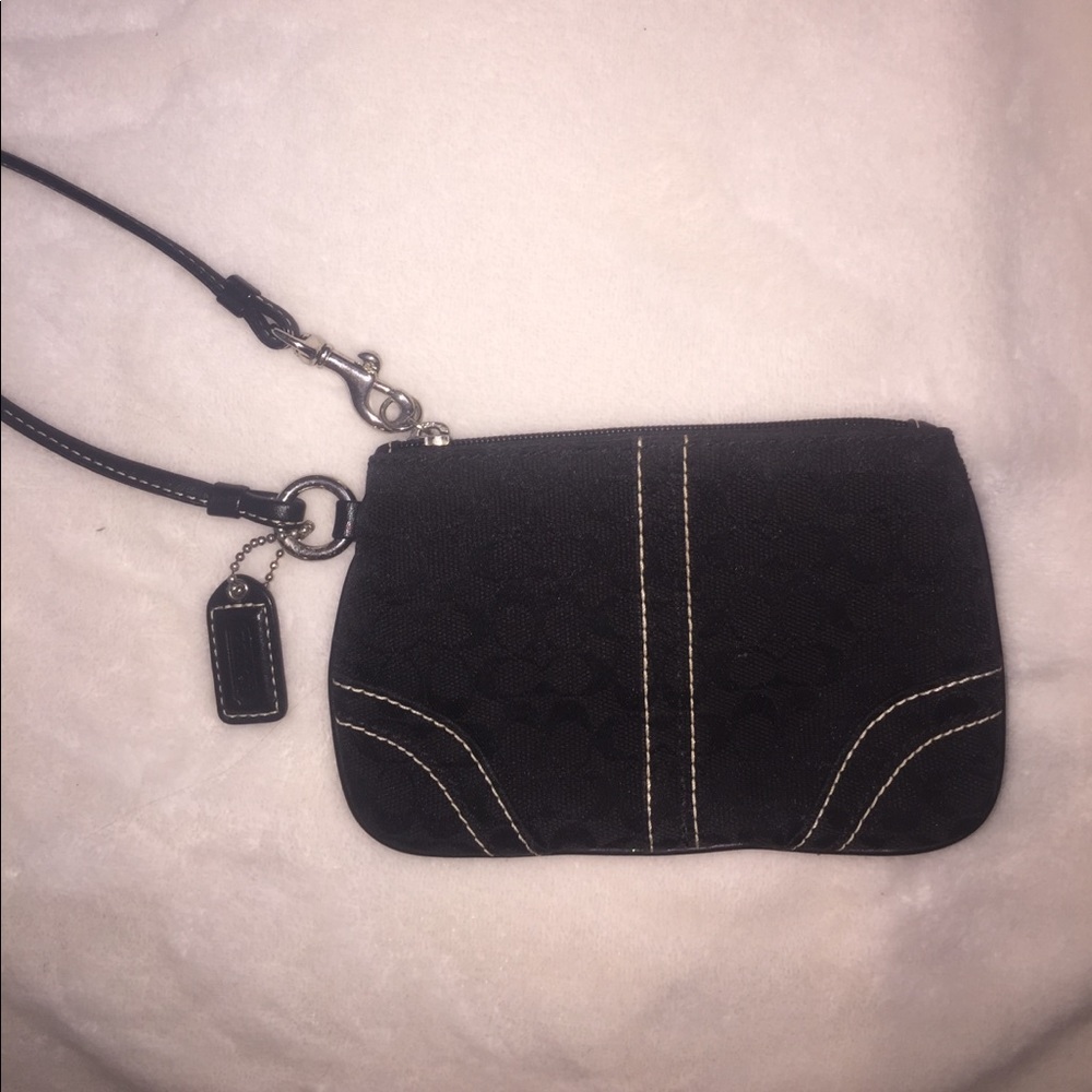 COACH black wristlet