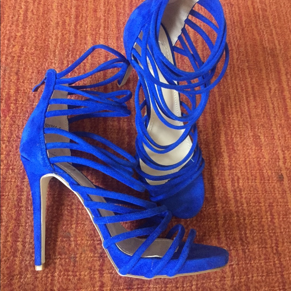 Cobalt Blue Strappy 4in heel sz8