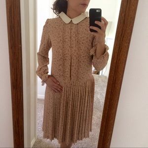 Vintage Drop Waist Dress with collar ✨ Size Medium