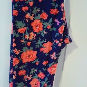 Lularoe O/S floral leggings with unicorn