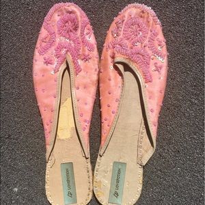 Pink beaded flats