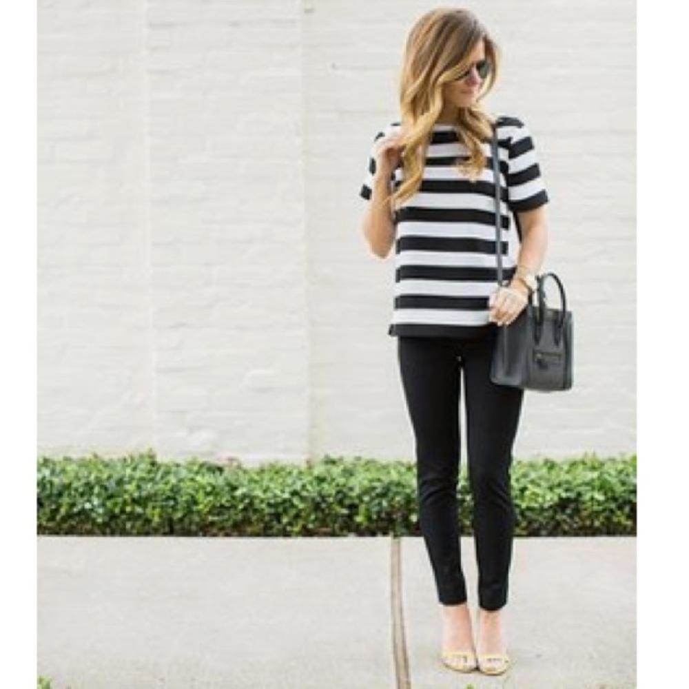 Black and white striped top