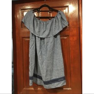 Zara Off the Shoulder Denim Dress