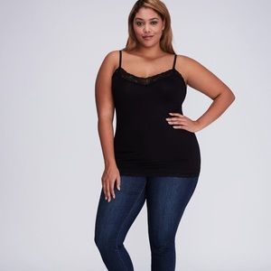 Lane Bryant Black Lace-Trim Cami