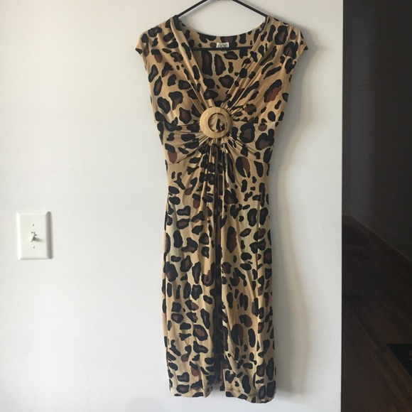 Giraffe Print Cache Dress - Picture 1 of 4