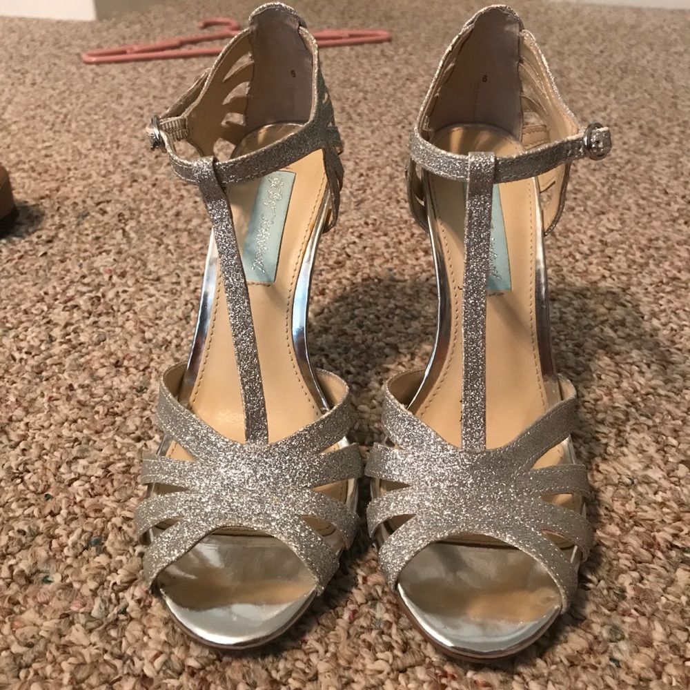 Betsey Johnson silver high heels