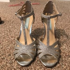 Betsey Johnson silver high heels