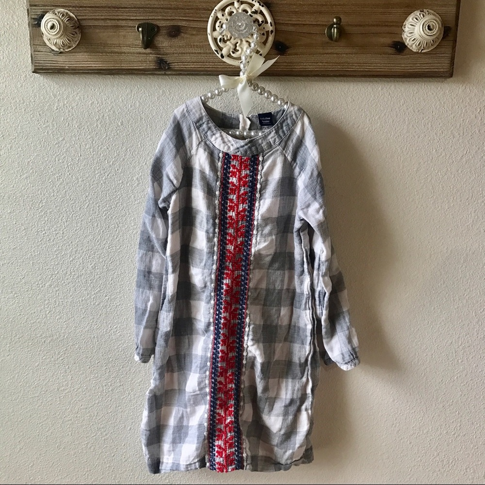 Baby Gap little girl checkered boho style dress