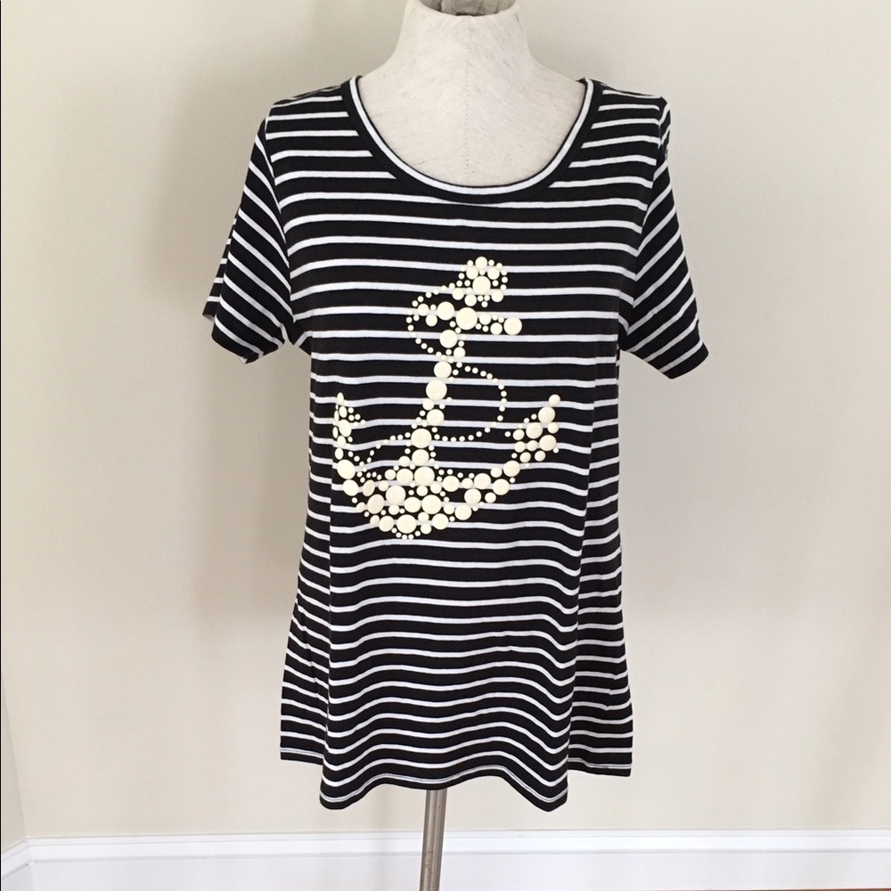 CRUISEWEAR COUTURE "All Aboard" Ladies Short Sleeve, Striped Tunic Sz:XXL (NWOT)