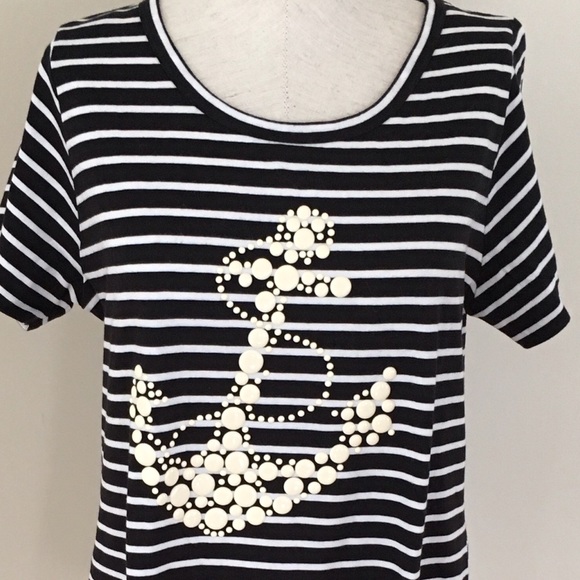 CRUISEWEAR COUTURE "All Aboard" Ladies Short Sleeve, Striped Tunic Sz:XXL (NWOT) - Picture 2 of 5
