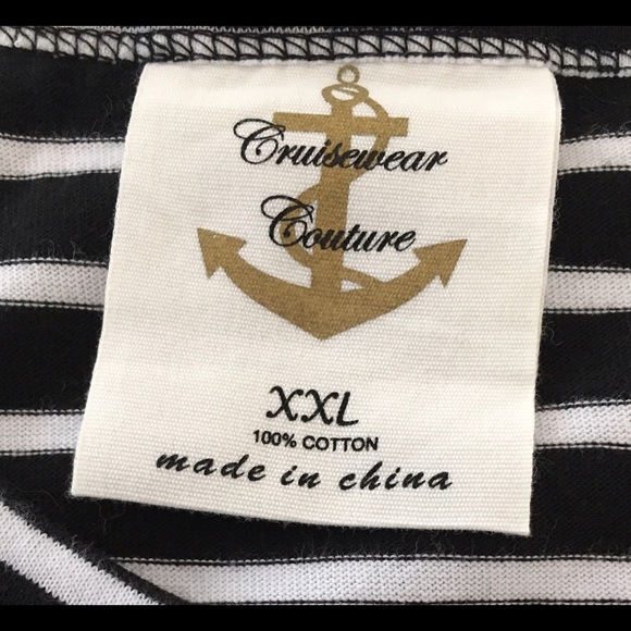 CRUISEWEAR COUTURE "All Aboard" Ladies Short Sleeve, Striped Tunic Sz:XXL (NWOT) - Picture 4 of 5