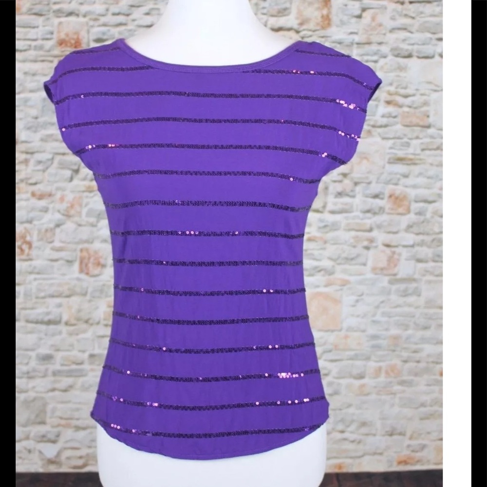 Aeropostale Womens Sequin Blouse Sz XSTP