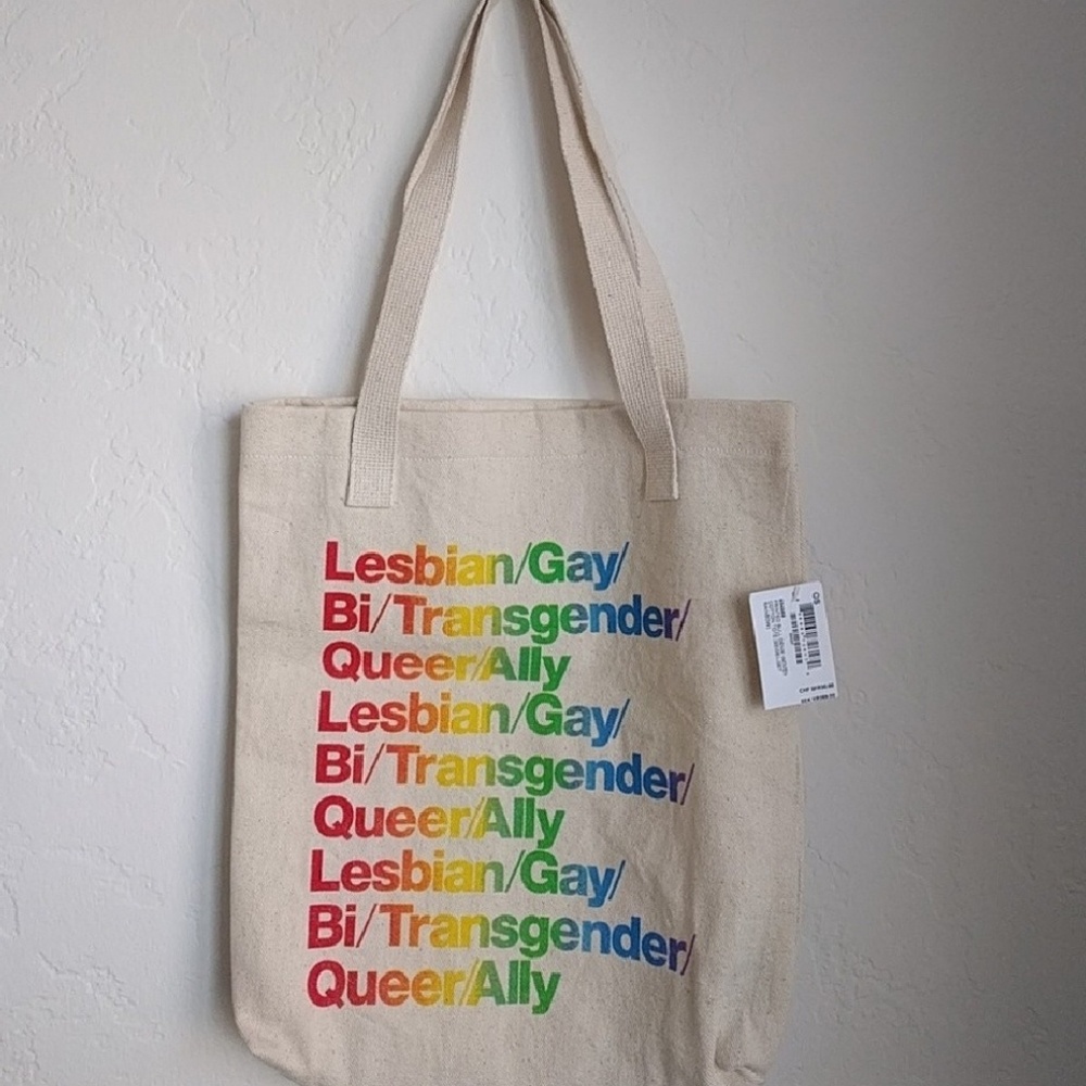 PRIDE NWT American Apparel LGBTQ tote Queer Gay Bi Lesbian Ally bag