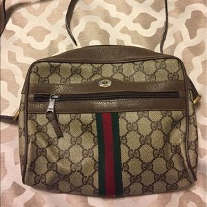 Vintage signature Gg brown cross body bag