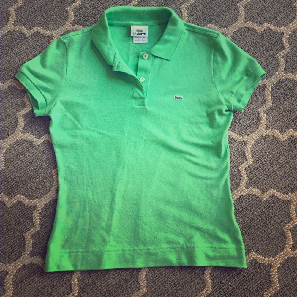 Lacoste Women's Green Fitted Polo Sz38