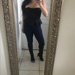 Strapless peplum