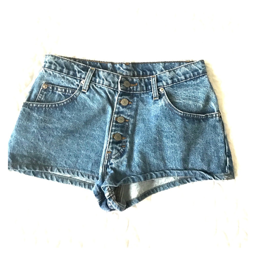 button fly high waisted jordache jean  shorts