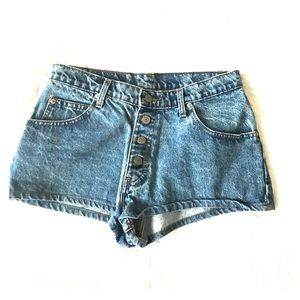 button fly high waisted jordache jean  shorts