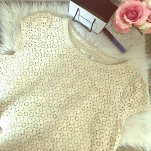 Boden Cream Lace Short Sleeve