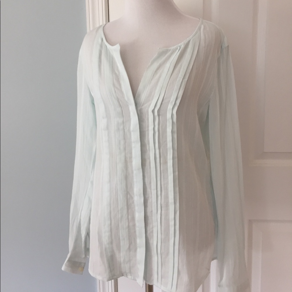 Loft Softened Sheer Button Up Blouse