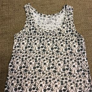 Flower print linen Loft tank