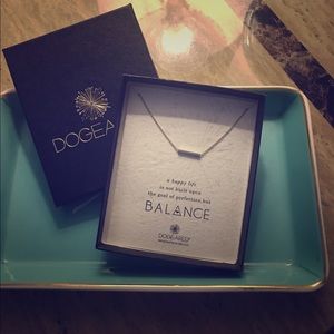 Dogeared Balance Square Tube Horizontal Necklace