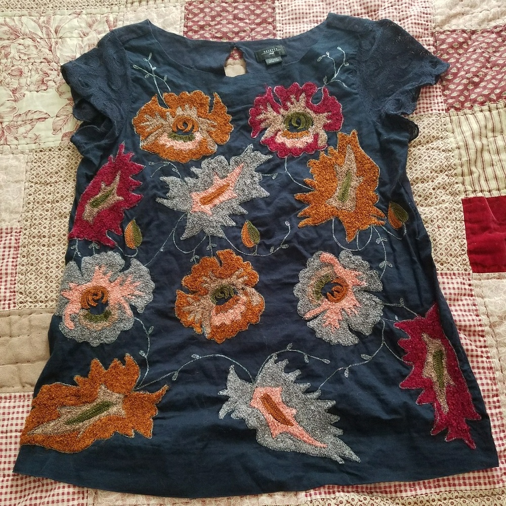 Anthropologie Deletta embroidered blouse