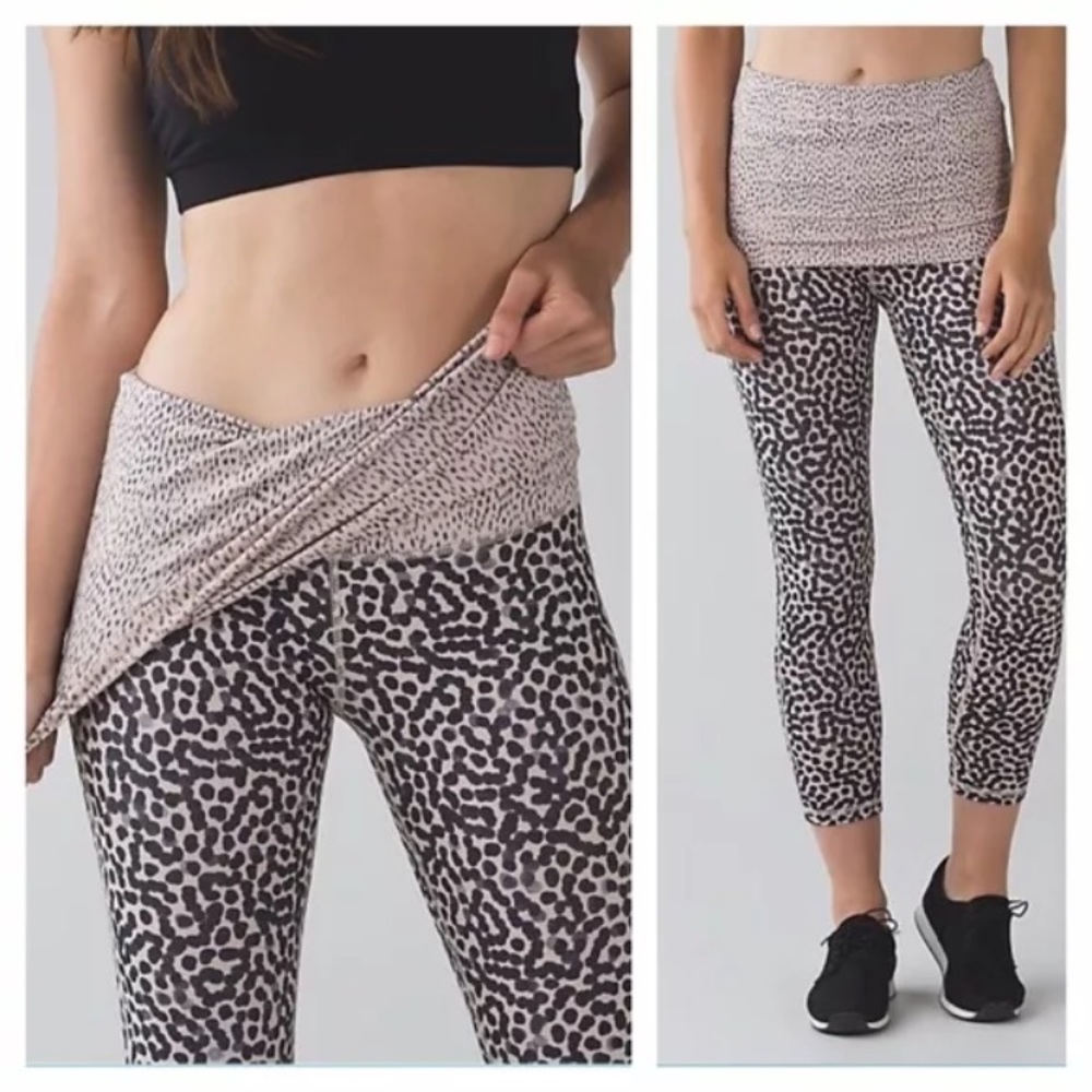 Lululemon Tan & Black Wunder Under Dance Sz 6