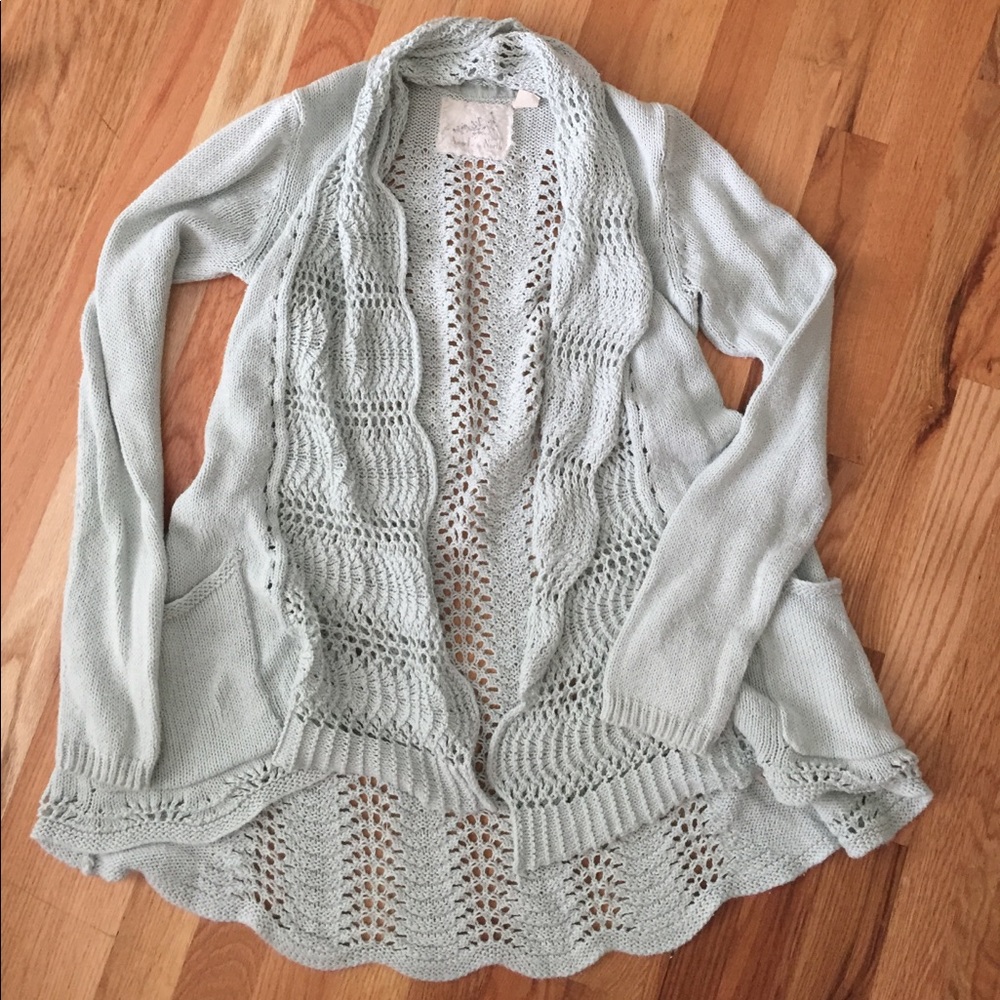 ANTHROPOLOGIE ANGEL OF THE NORTH SWEATER CARDIGAN