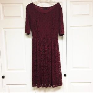 Mikarose red knee length lace dress - worn once