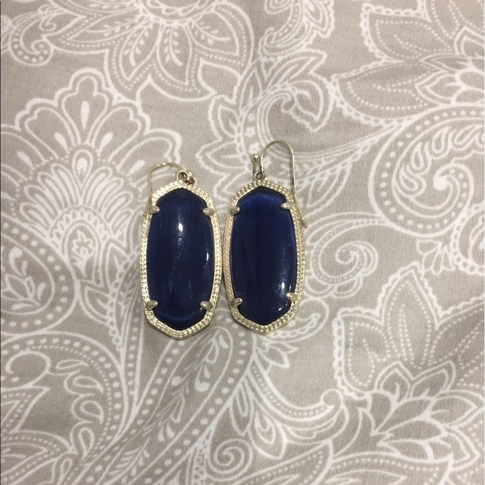 Kendra Scott Navy Drop Earrings