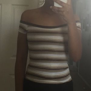 vintage off the shoulder tight shirt