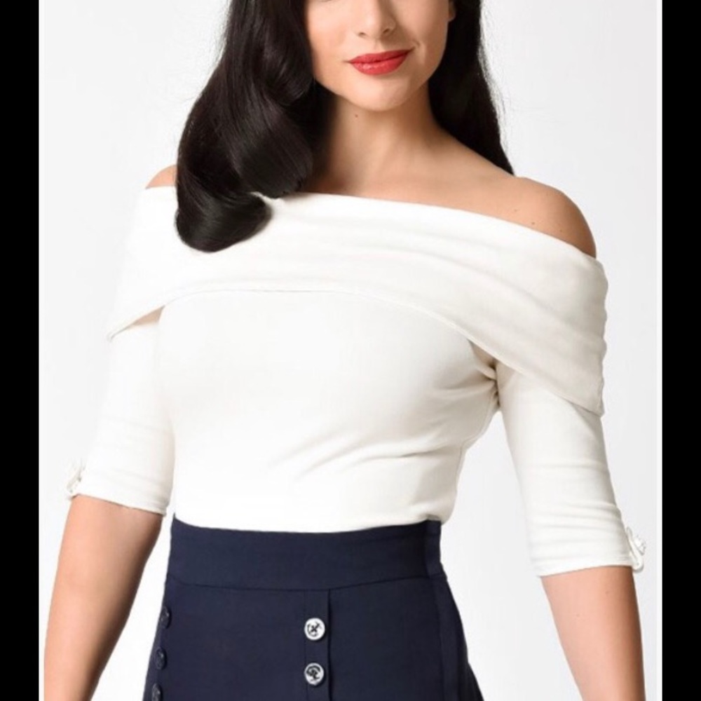 3xl ivory pinup blouse nwt