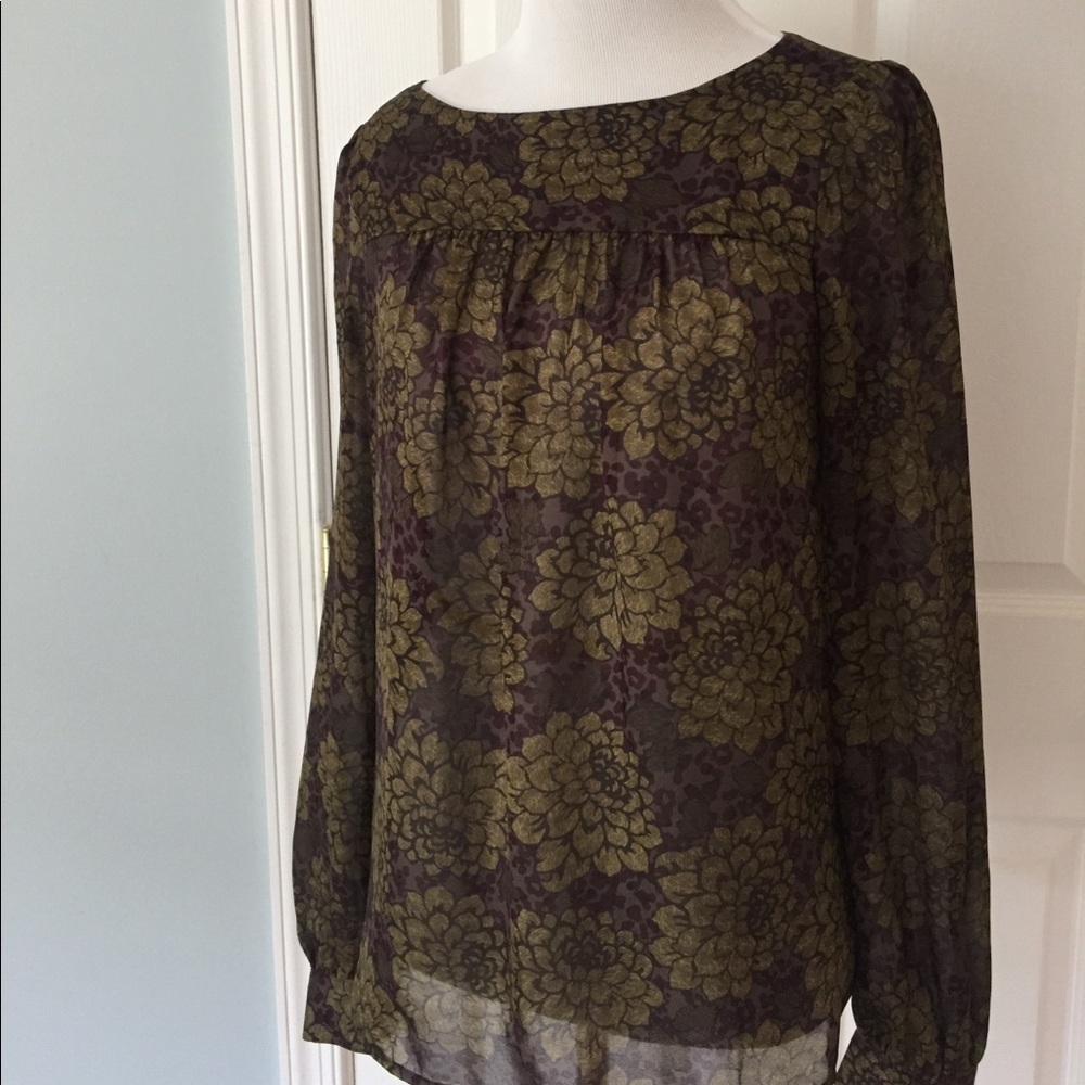 Loft Semi-Sheer printed Blouse