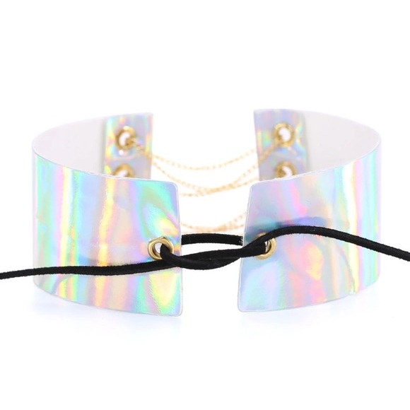 Holographic Chained Laced Choker - Picture 7 of 7