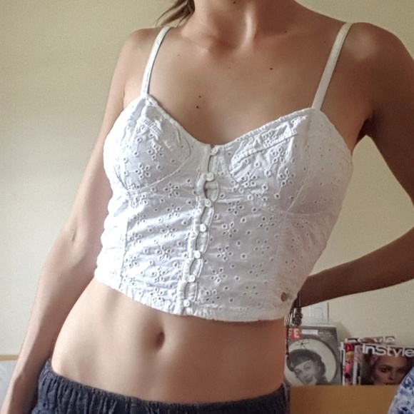 Abercrombie & Fitch Tops - Abercrombie & Fitch White Crop Top