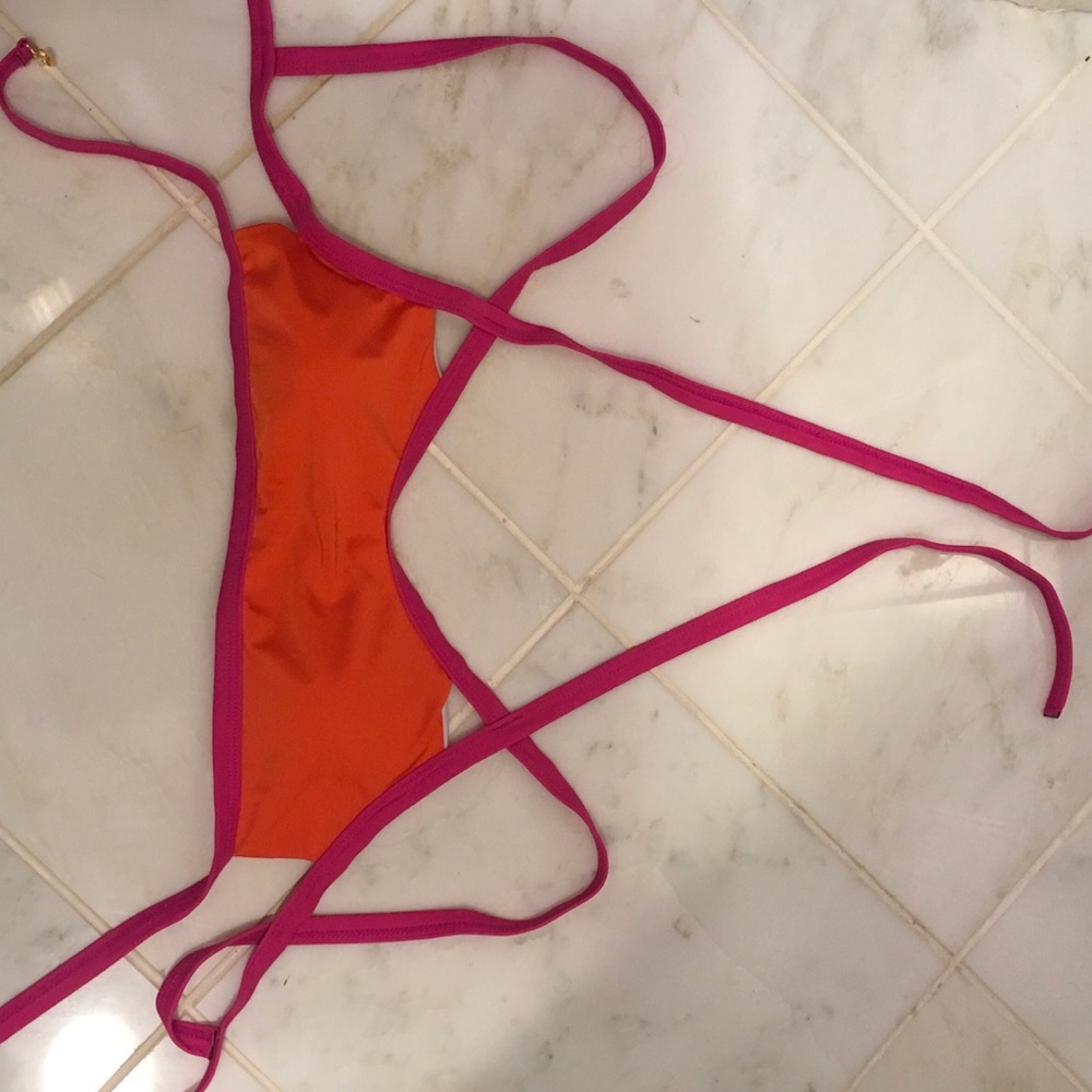 Orange and Pink strapped bikini