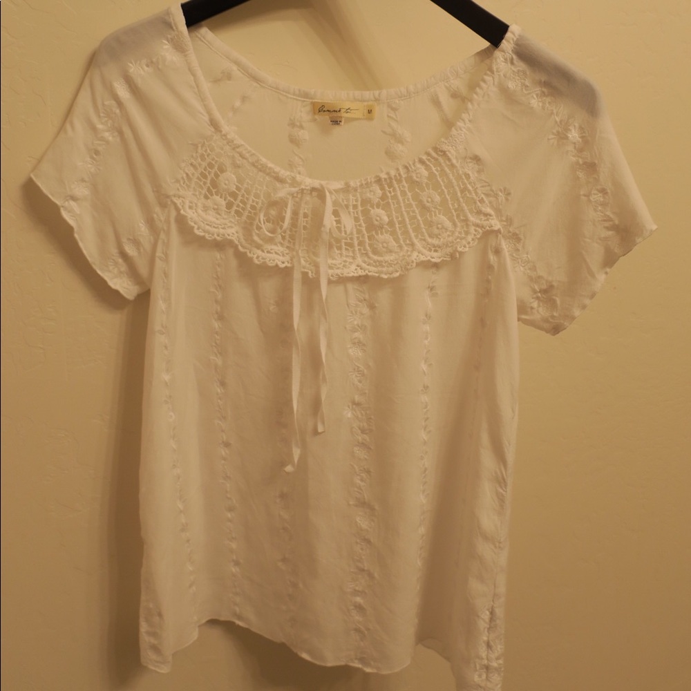 Embroidered Boutique Peasant Top