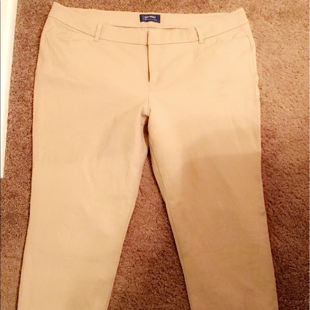 Khaki pixie cut pants, worn twice