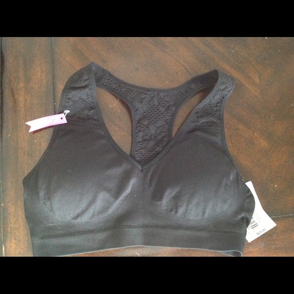 BLACK seamless sports bra size L - Picture 2 of 2