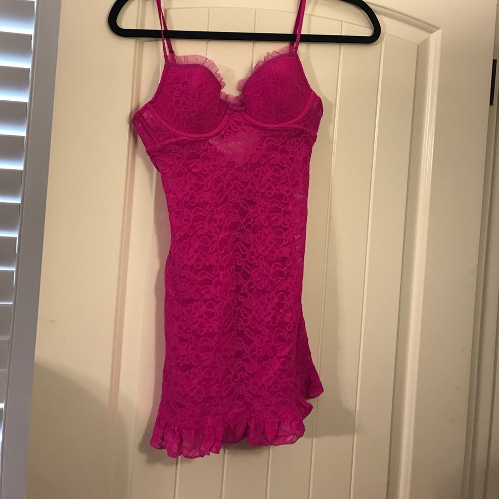 Victoria's Secret lace lingere fuchsia color